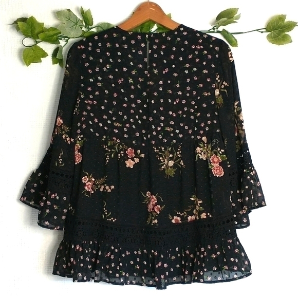 Anthropologie Maeve Witchy Gothic Floral Fairycore Cottagecore  Blouse Size XS - Picture 3 of 10